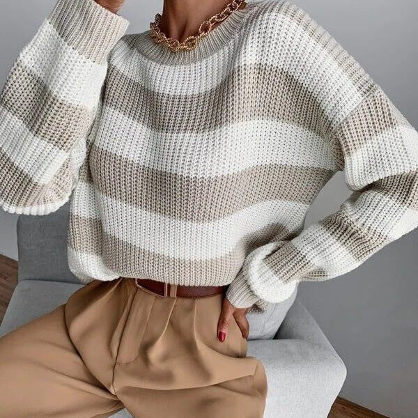 Striped knit sweater